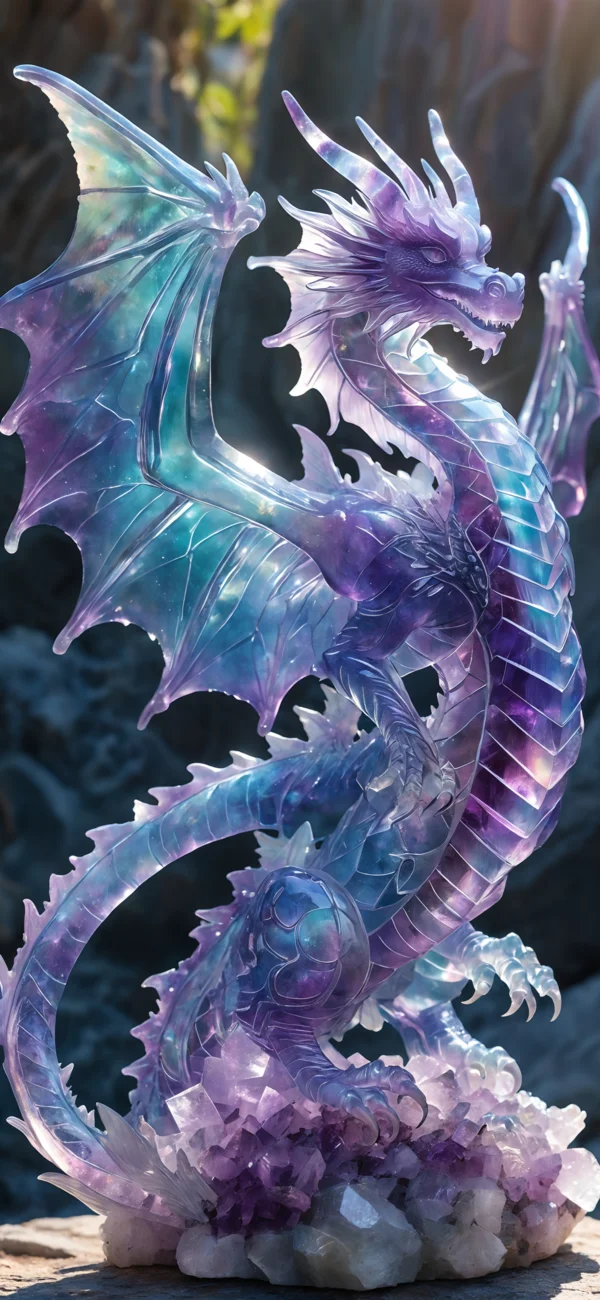 Celestial Fluorite Dragon Sculpture