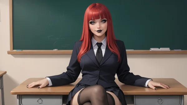 Gothic Student in the Classroom