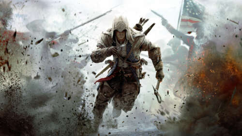 Connor Kenway from Assassin's Creed III wearing his signature assassin robes and... 4K (Ultra HD) high definition wallpaper