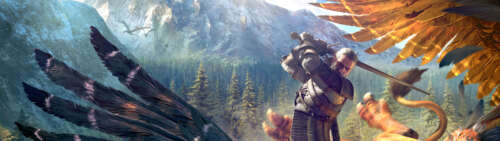 Geralt of Rivia, the protagonist from The Witcher 3: Wild Hunt, featuring his signature... Dual UHD background images hd