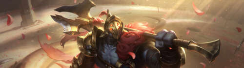 Jax, the Grandmaster at Arms from League of Legends, prepared for combat. Dual UHD desktop wallpaper