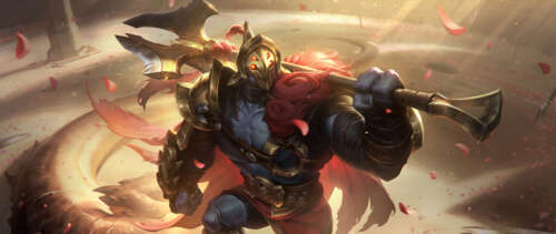 Jax, the Grandmaster at Arms from League of Legends, prepared for combat. UWUHD