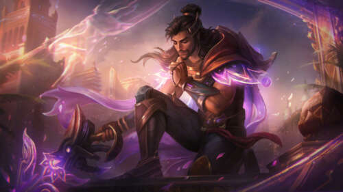 A cinematic depiction of Akshan, the adventurer from League of Legends, featuring... 8K wallpaper for pc download
