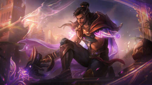 A cinematic depiction of Akshan, the adventurer from League of Legends, featuring... 4K (Ultra HD) wallpaper for laptop download