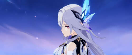 A beautiful anime waifu character in the aesthetic style of Genshin Impact UWUHD computer backgrounds