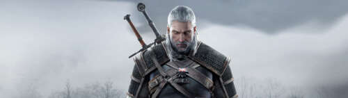 Close-up portrait of Geralt of Rivia from The Witcher 3: Wild Hunt Dual UHD wallpaper download
