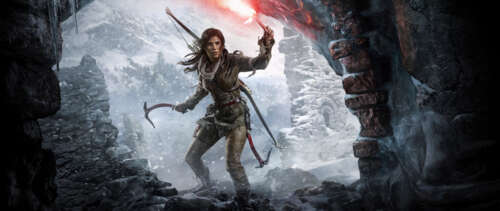 Lara Croft, the iconic character from the video game Rise of the Tomb Raider, in... UWUHD desktop wallpaper