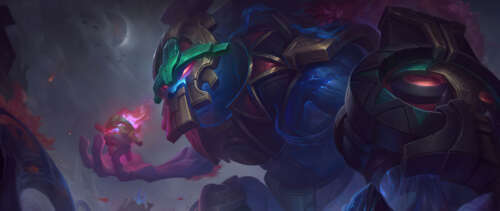 Maokai, the powerful tree monster from League of Legends, standing amidst ancient... UWUHD hd background