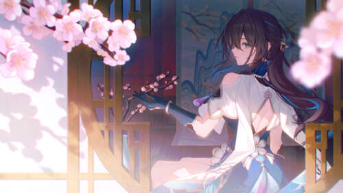 An elegant portrait of Ruan Mei from the video game Honkai: Star Rail. 8K free hd wallpapers