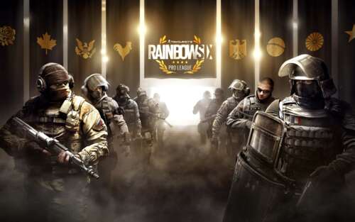 A heavily armed tactical operator from the video game Rainbow Six Siege wearing advanced... 7680x4800 pictures for wallpaper