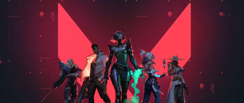 An ensemble of Valorant characters including Jett, Cypher, Viper, Phoenix, and Sova. UWUHD ps4 wallpaper