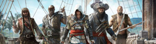 A highly detailed portrait of Edward Kenway from Assassin's Creed IV: Black Flag Dual UHD high definition wallpaper