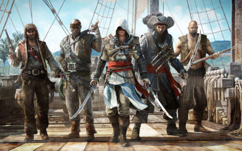 A highly detailed portrait of Edward Kenway from Assassin's Creed IV: Black Flag 7680x4800 free hd wallpapers