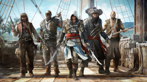 A highly detailed portrait of Edward Kenway from Assassin's Creed IV: Black Flag 4K (Ultra HD)