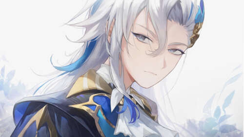 A high-quality depiction of Neuvillette from Genshin Impact, showcasing his sophisticated... 4K (Ultra HD) computer backgrounds