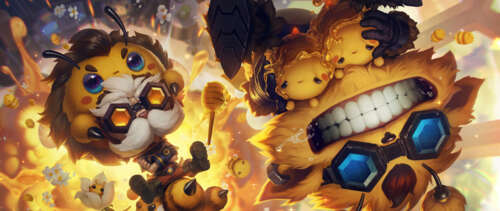 Heimerdinger and Ziggs from League of Legends depicted in a vibrant video game art... UWUHD free wallpaper for computer