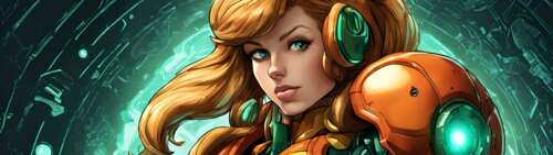 Samus Aran wearing her signature orange and red Power Suit from the Metroid video... Dual UHD ps4 wallpaper