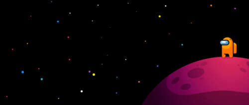A colorful Crewmate character from the video game Among Us. UWUHD ps4 wallpaper
