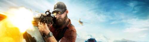A highly trained Ghost operative from Tom Clancy's Ghost Recon Wildlands wearing... Dual UHD free desktop wallpaper