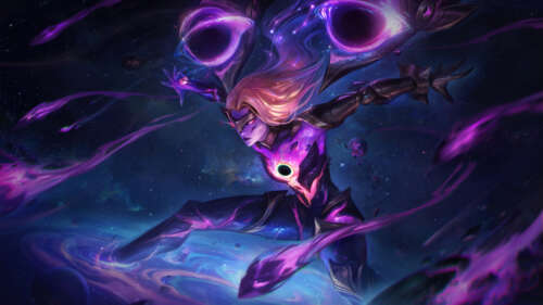 Kai'Sa from League of Legends showcasing her signature Void symbiote weapons and... 4K (Ultra HD) wallpaper for pc download