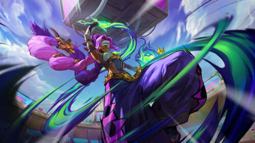 Nilah, the champion from League of Legends, displaying her unique aqueous and flowing... 8K ps4 wallpaper