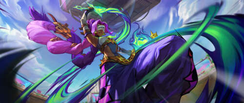 Nilah, the champion from League of Legends, displaying her unique aqueous and flowing... UWUHD wallpaper images