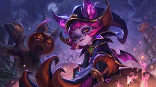 Vex, the shadow mage from League of Legends, featuring her signature dark and melancholic... 8K wallpaper
