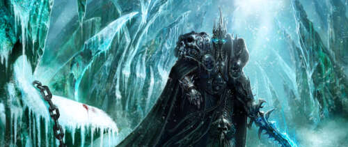 An imposing undead knight in frost-encrusted armor standing in a snowy, frozen landscape... UWUHD free hd wallpapers