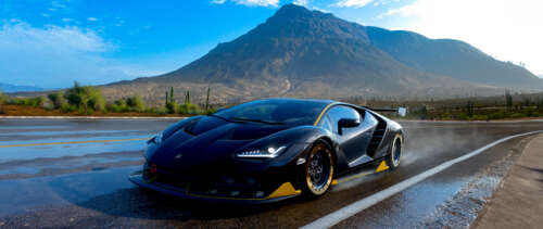A high-performance Lamborghini Centenario supercar captured during gameplay in Forza... UWUHD wallpaper