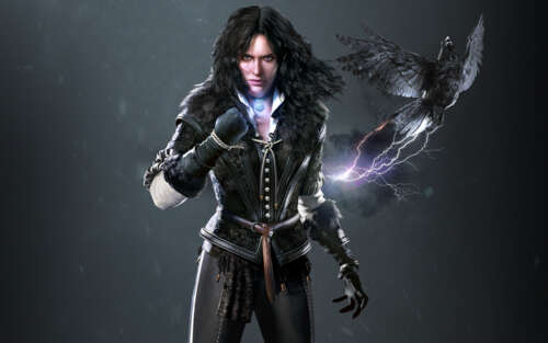 A detailed portrait of the sorceress Yennefer of Vengerberg from The Witcher 3: Wild... 7680x4800 free wallpaper for computer
