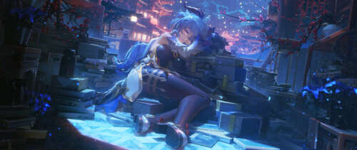 A highly detailed depiction of Ganyu from Genshin Impact, showcasing her signature... UWUHD ps4 wallpaper
