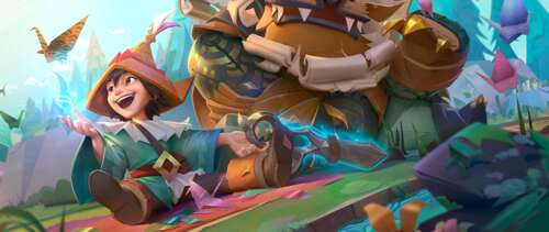 Nunu and the yeti Willump from League of Legends in a snowy environment UWUHD high definition wallpaper