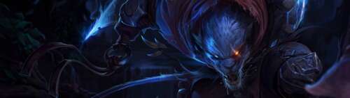 A detailed illustration of the character Rengar from League of Legends in a combat-ready... Dual UHD wallpaper for pc download
