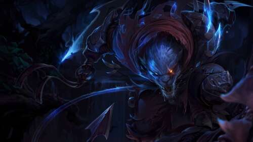 A detailed illustration of the character Rengar from League of Legends in a combat-ready... 4K (Ultra HD) high definition wallpaper