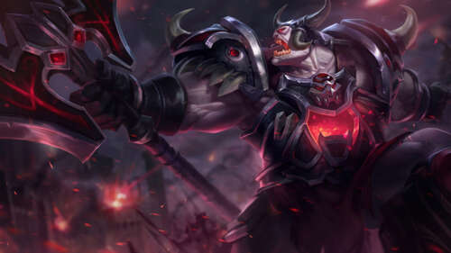 Sion, the undead juggernaut from League of Legends, standing in a powerful pose. 4K (Ultra HD) background images hd