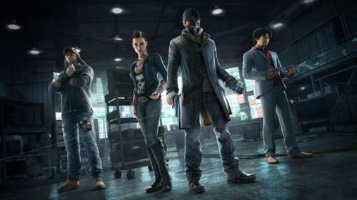 A detailed depiction of Aiden Pearce from the Watch Dogs video game, wearing his... 8K hd background