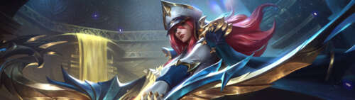 A portrait of Ashe, the Frost Archer, from the video game League of Legends. Dual UHD computer backgrounds