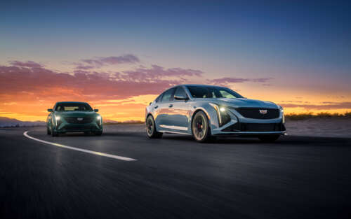 A sleek and powerful Cadillac CT5-V Blackwing sedan captured in high detail. 7680x4800 free background