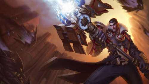 Jayce from League of Legends: Wild Rift wielding his signature Hextech hammer. 4K (Ultra HD) pictures for wallpaper