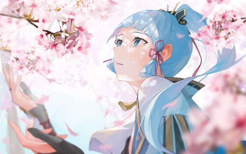 A detailed portrait of the character Kamisato Ayaka from Genshin Impact 7680x4800 wallpaper