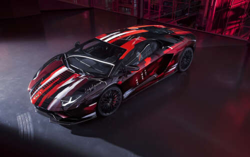 A sleek and powerful Lamborghini Aventador S supercar showcasing its aerodynamic... 7680x4800 wallpaper download