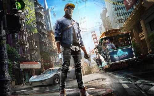 Marcus Holloway, the protagonist of the video game Watch Dogs 2, featured in a San... 7680x4800