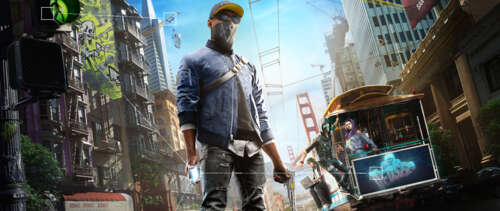 Marcus Holloway, the protagonist of the video game Watch Dogs 2, featured in a San... UWUHD wallpaper download