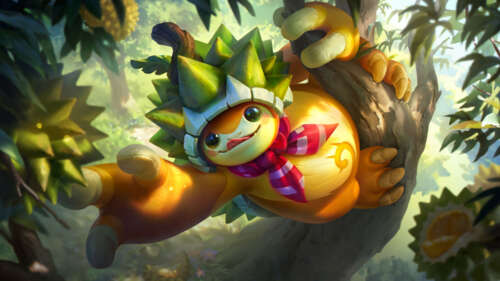 Rammus, the heavily armored armadillo champion from League of Legends, showcasing... 8K high definition wallpaper