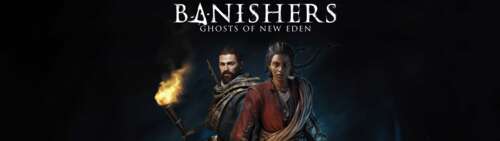 The characters Red and Antea from Banishers: Ghosts Of New Eden standing in a misty,... Dual UHD free desktop wallpaper