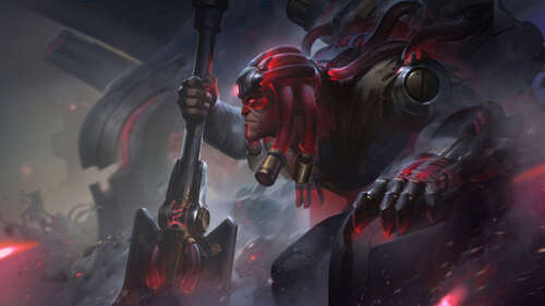 A cinematic and dark portrait of Yorick from League of Legends surrounded by misty,... 4K (Ultra HD) free wallpaper