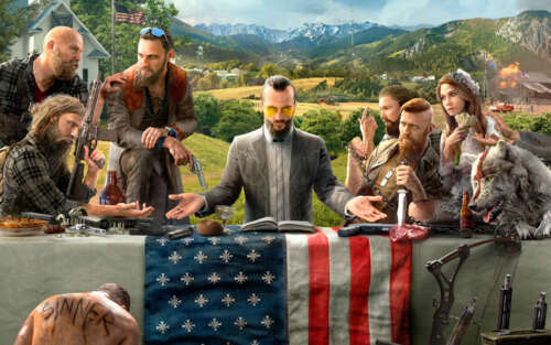 A rugged character in a dense, wilderness setting inspired by the Far Cry 5 video... 7680x4800 wallpaper for laptop download