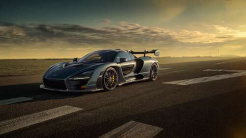 A detailed view of the McLaren Senna supercar, highlighting its sleek aerodynamic... 8K wallpaper