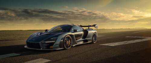 A detailed view of the McLaren Senna supercar, highlighting its sleek aerodynamic... UWUHD free background
