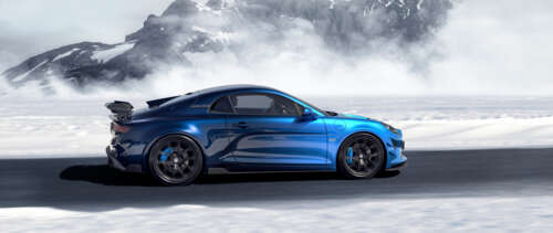 A detailed view of the Alpine A110 R Ultime sports car, highlighting its aerodynamic... UWUHD wallpaper photo gallery download
